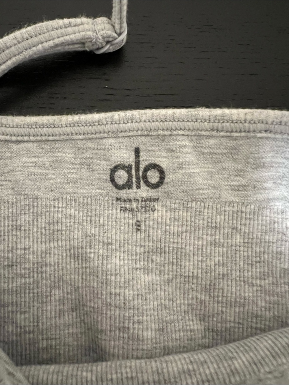ALO Yoga Light Heather Gray Ribbed Bralette - Picture 3 of 3